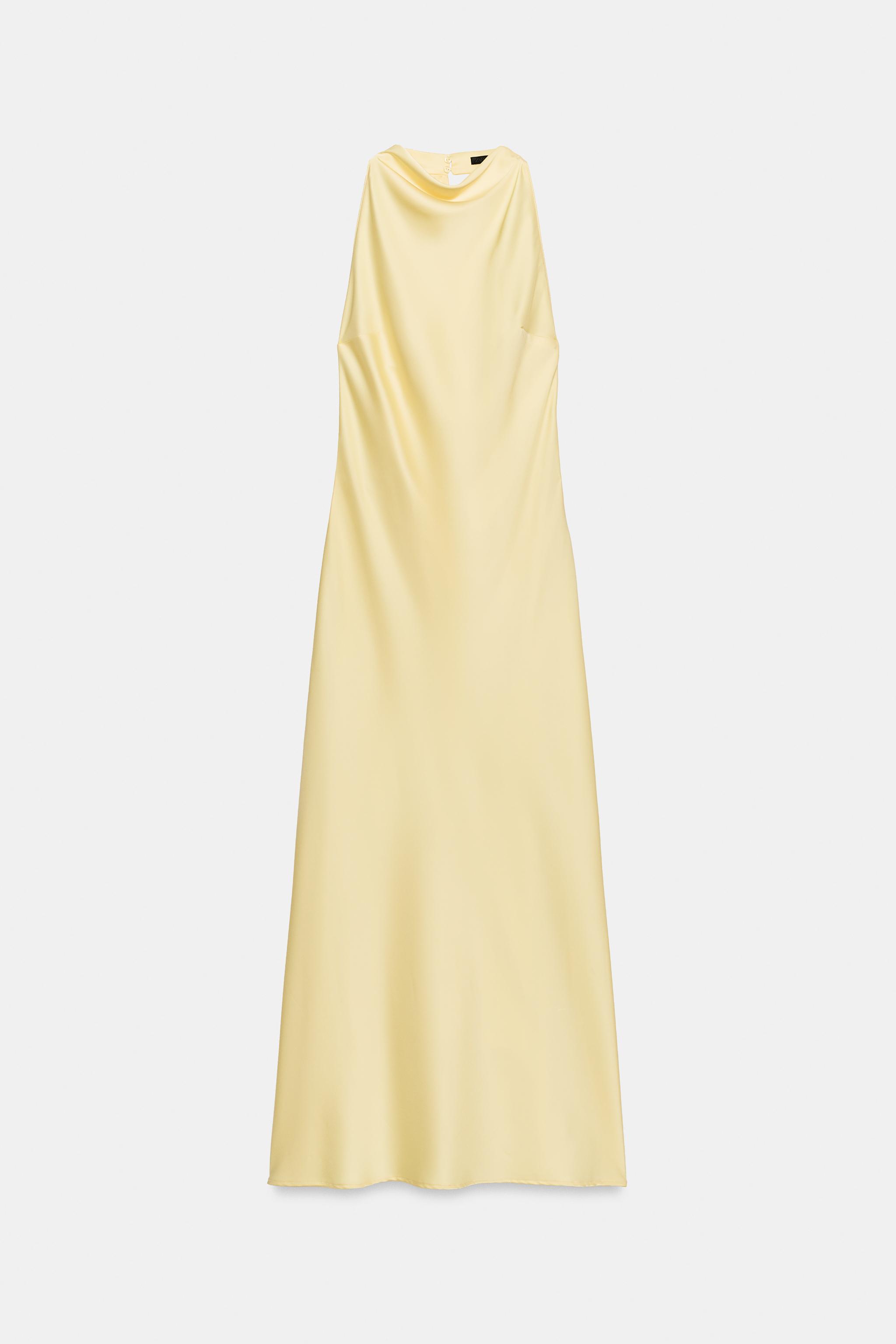 ROBE MI-LONGUE DRAPÉE À ENCOLURE AMÉRICAANE DANS LE DOS